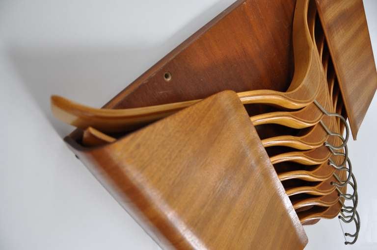 Coat Hanger Storage in Plywood, Made in Sweden In Excellent Condition For Sale In Brussels, BE