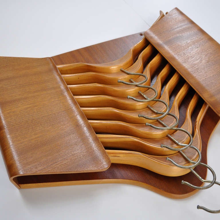 Coat Hanger Storage in Plywood, Made in Sweden For Sale 2