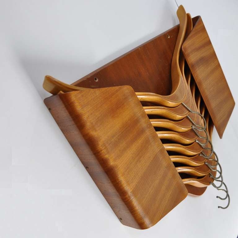 Coat Hanger Storage in Plywood, Made in Sweden For Sale 5