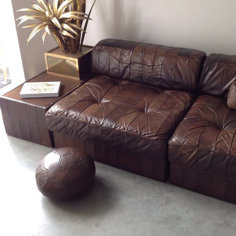 Mid-Century Modern (Free shipping worldwide) De Sede DS-88 Patchwork, the best color, Cigar Brown