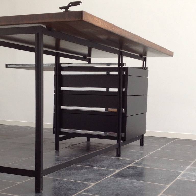 Early Desk with Solid Wenge Top by Jules Wabbes for Mobilier Universel