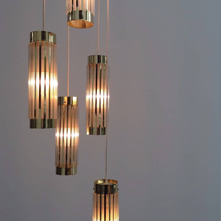 Impressive, Beautiful Chandelier with Glass Rods at 1stdibs