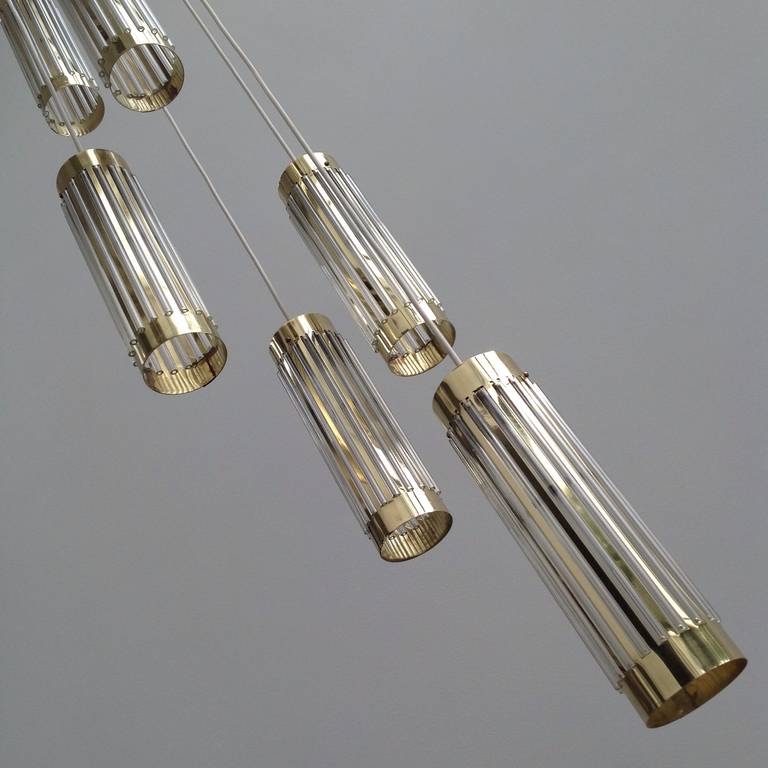 Impressive, Beautiful Chandelier with Glass Rods at 1stdibs