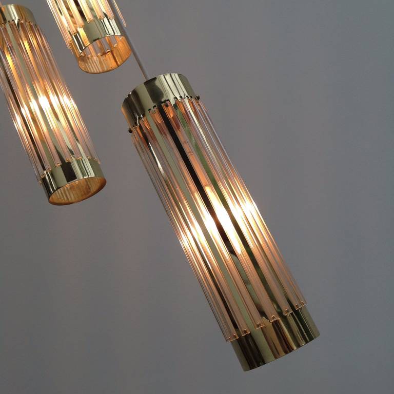 Impressive, Beautiful Chandelier with Glass Rods at 1stdibs