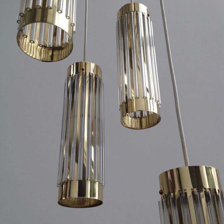 Impressive, Beautiful Chandelier with Glass Rods at 1stdibs