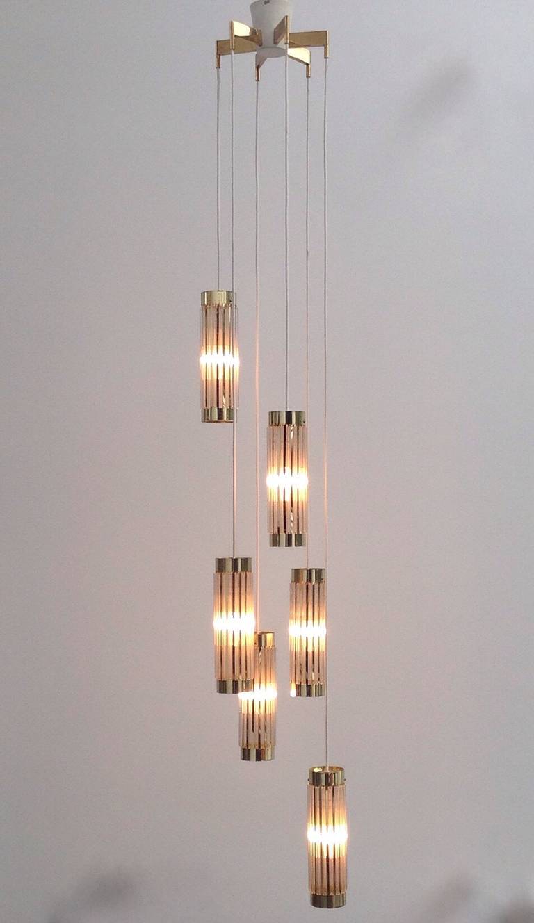 Impressive, Beautiful Chandelier with Glass Rods at 1stdibs