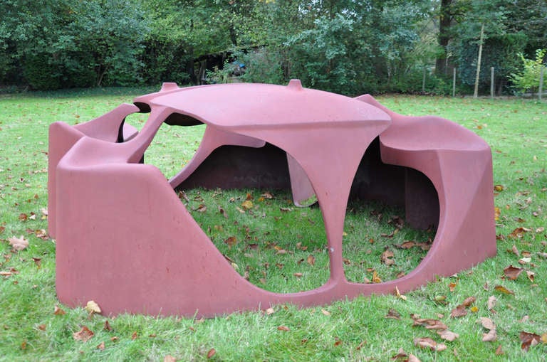 Very Rare Garden or Beach Table, Object Made in 90 Pieces, 1972-1973 In Good Condition For Sale In Brussels, BE
