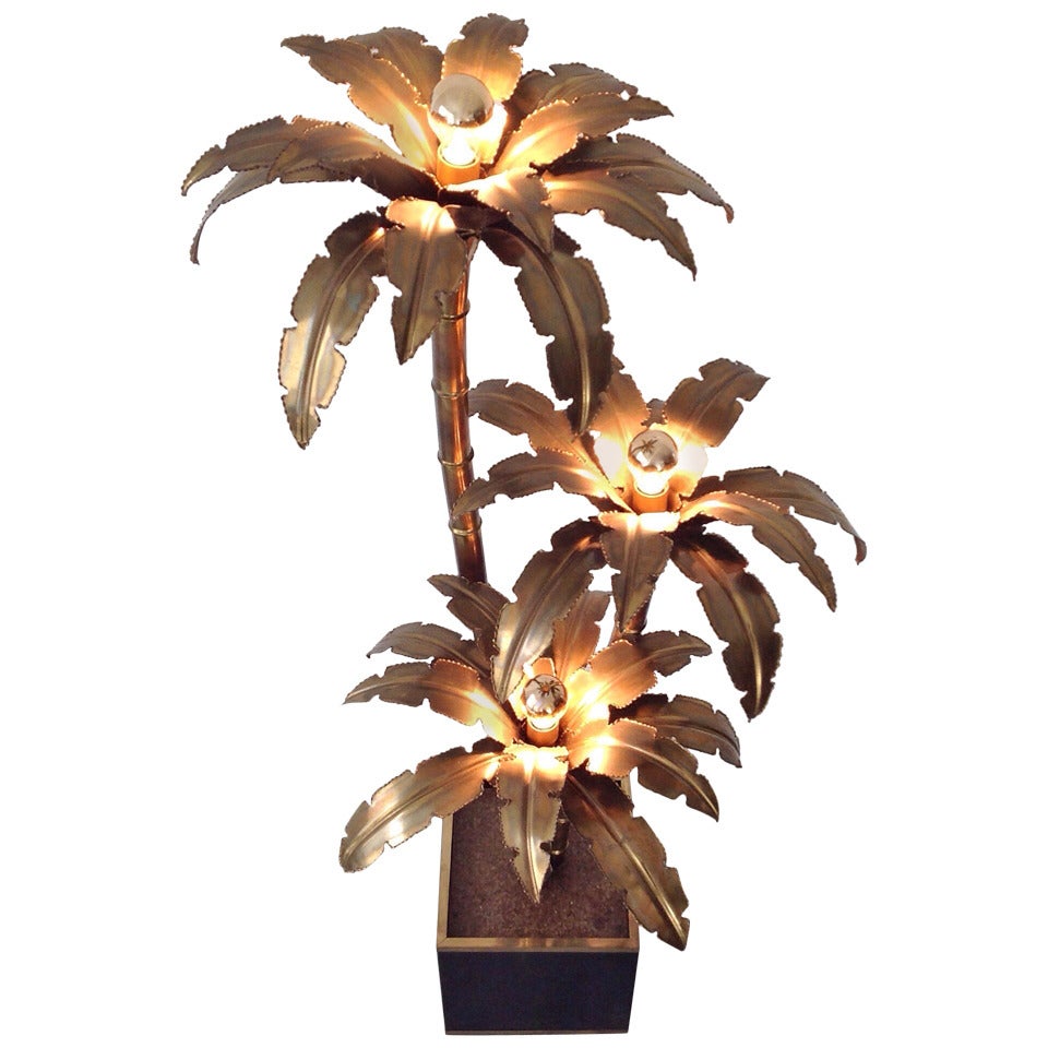Belle lampe élégante en forme de palmier conçue par la Maison Jansen, livraison gratuite dans le monde entier
