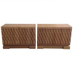 Antique Price for 2 Belgium Brutalist Credenza small sideboards in Solid Oak