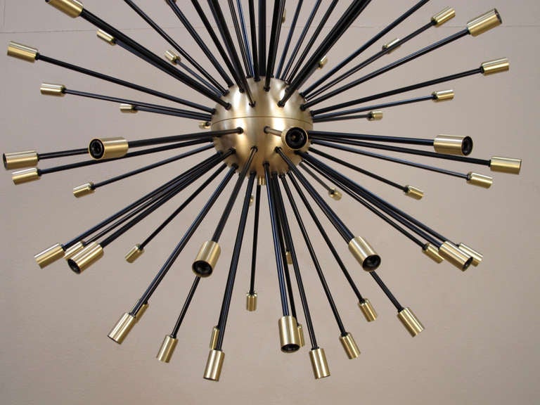 Black and Brass Sputnik Chandelier For Sale at 1stdibs
