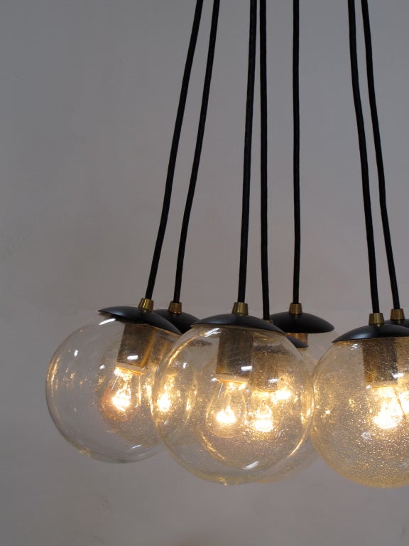 American Vintage Crackle Glass 7 Light Chandelier