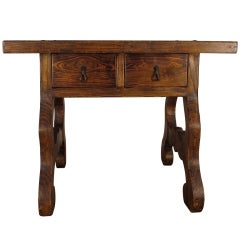 Antique Spanish Revival Oak Desk