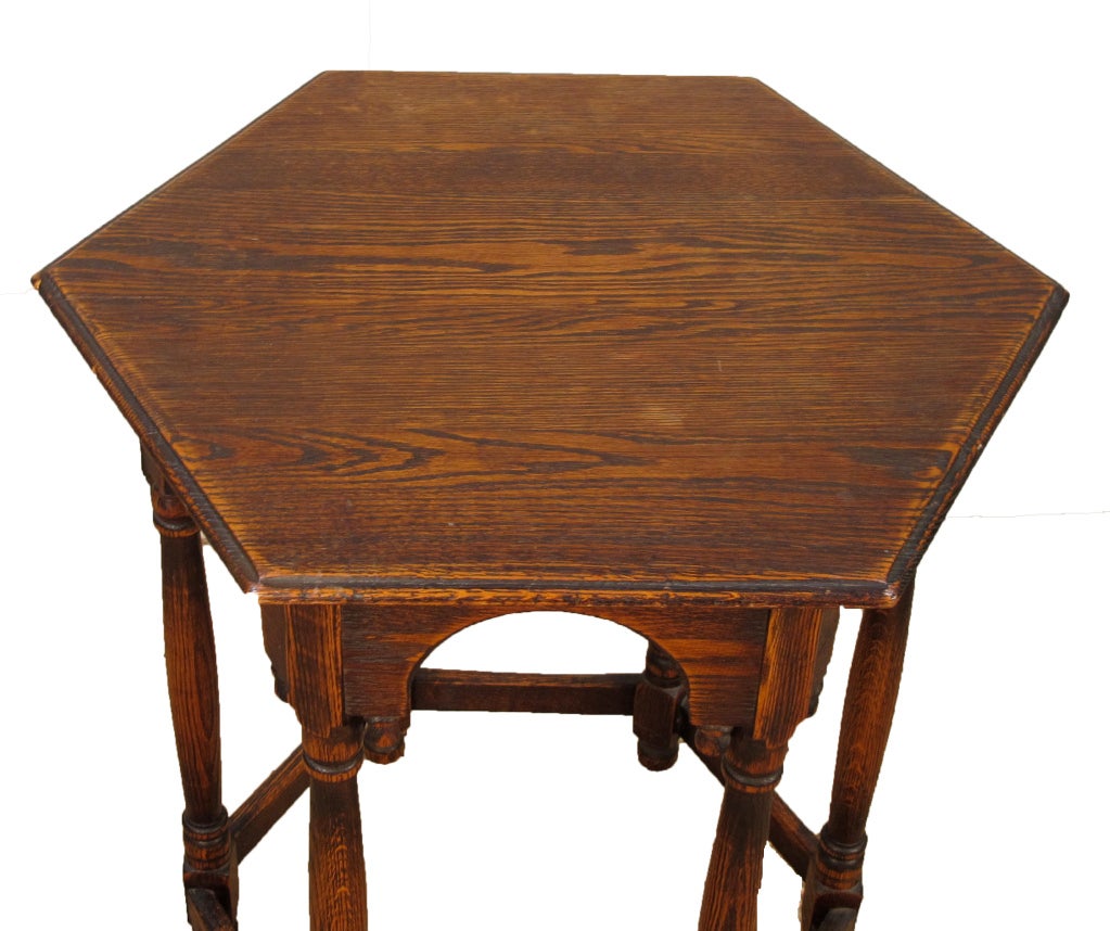 antique hexagon table