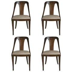 Vintage Set of Four Midcentury Wooden Chairs