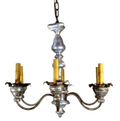 6 Light Chandelier Created with 18th C Silver Gilt Candlestick