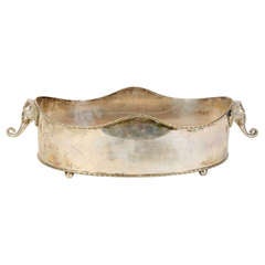 Vintage Silver Plated Elephant Heads Jardiniere