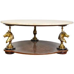 Horse Shaped Feet and Marble Tray Coffee Table