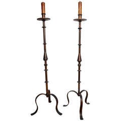 60
s Gilded Iron Pair of Floor Lamps