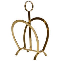 In the Style of Lancel Gilded Brass Magazine Rack