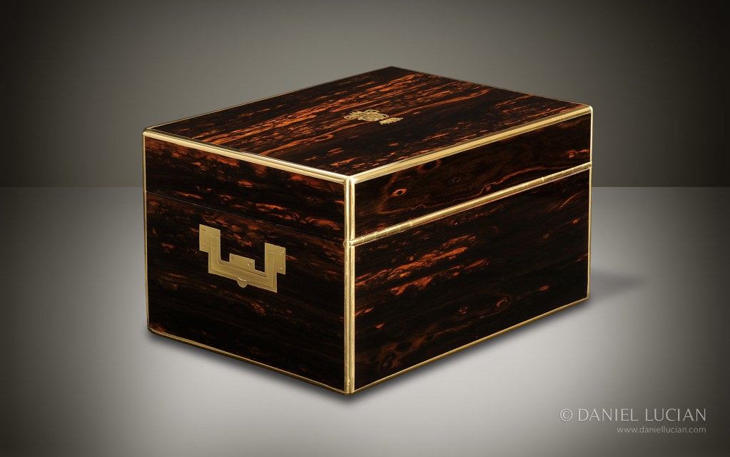 Antique Jewelry Box in Coromandel by Asprey For Sale 4
