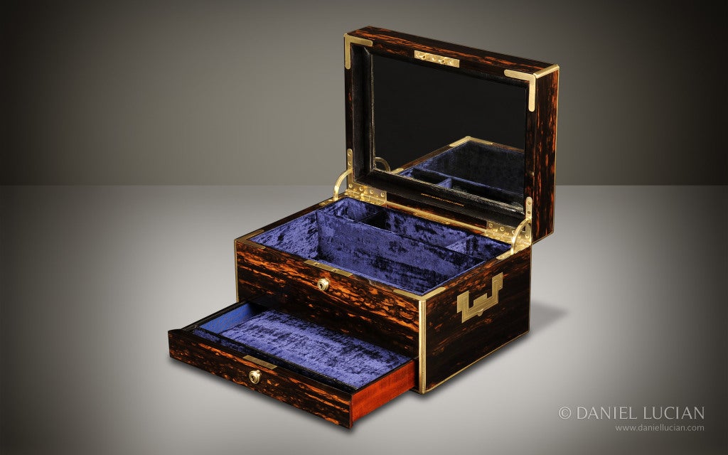 19th Century Antique Jewelry Box in Coromandel by Asprey For Sale
