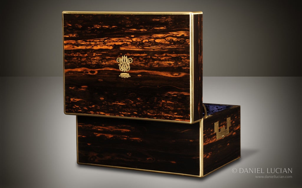 Antique Jewelry Box in Coromandel by Asprey For Sale 2