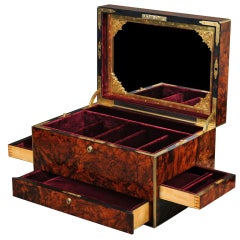 Antique Jewelry Box in Burr Walnut