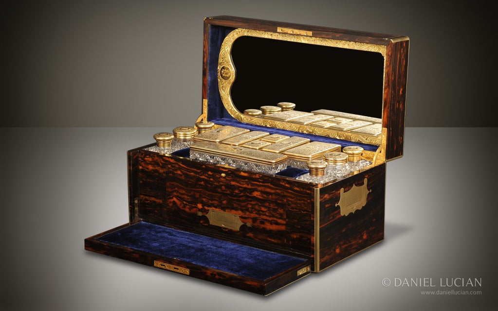 Antique Vanity Box in Coromandel by Jenner & Knewstub In Excellent Condition For Sale In London, GB