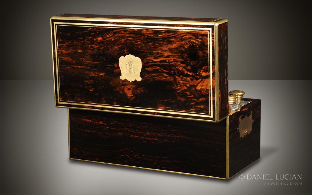Antique Vanity Box in Coromandel by Jenner & Knewstub For Sale 1
