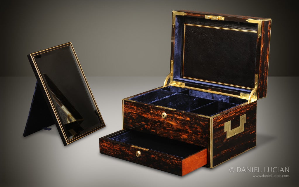 19th Century Asprey Antique Jewelry Box in Coromandel For Sale