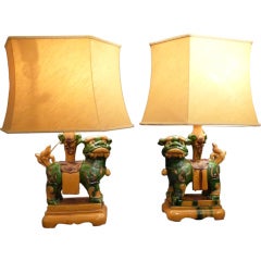 Pair of Table lamp Dogs Fô