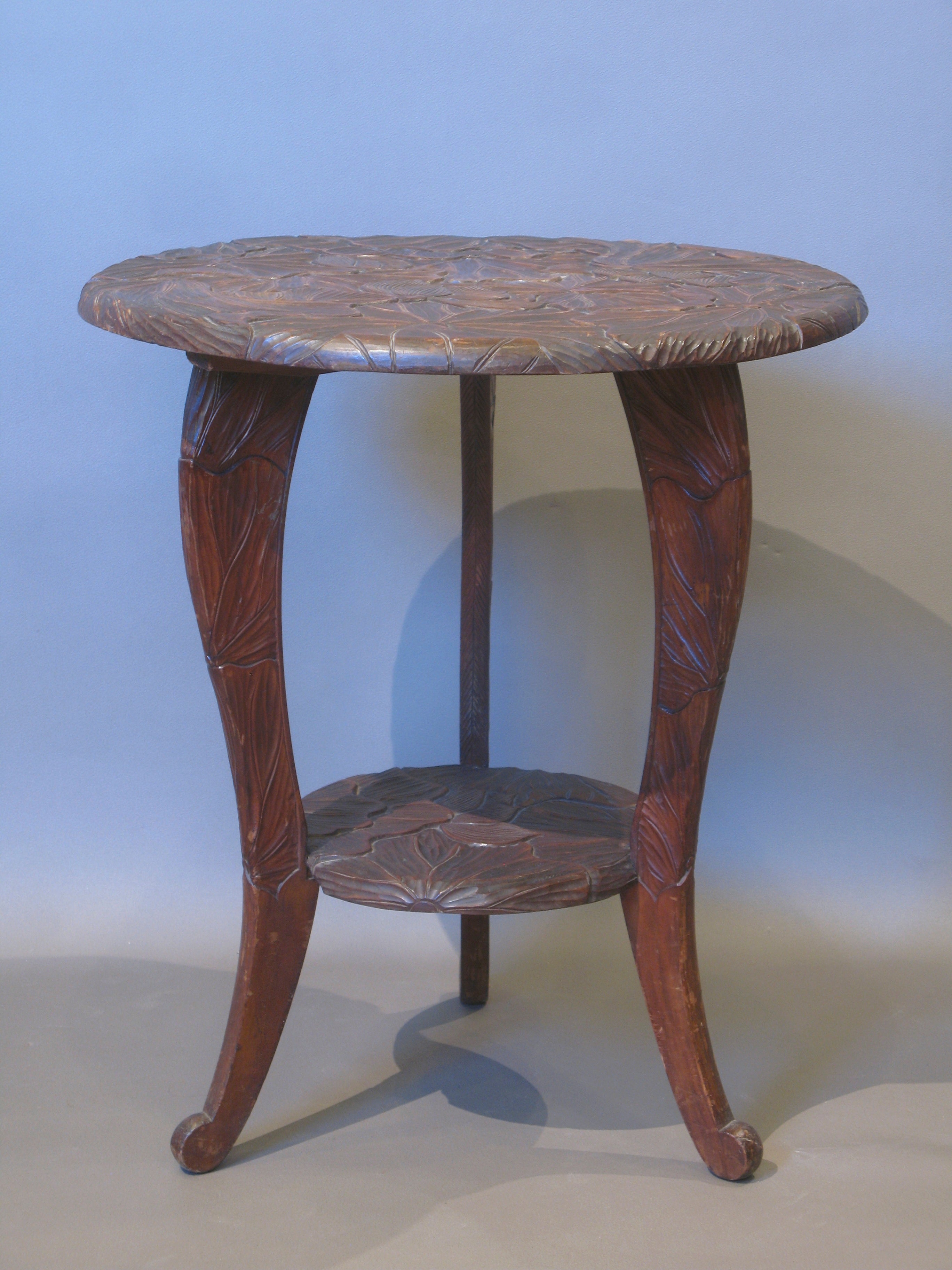 Side Table Carved with Large Foliate Detail
