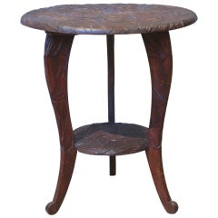 Side Table Carved with Large Foliate Detail