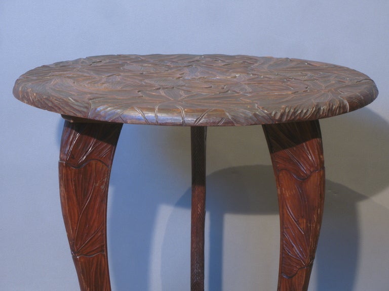 20th Century Side Table Carved with Large Foliate Detail