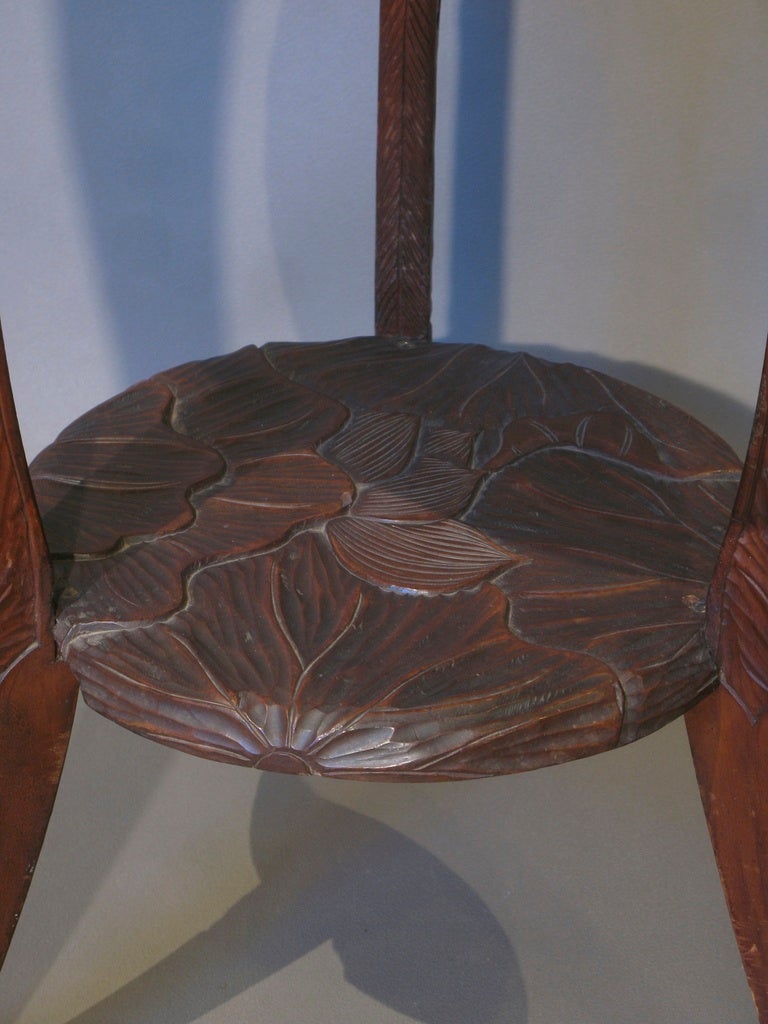 Side Table Carved with Large Foliate Detail 1