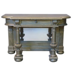 19th Century Console Table with Mirrored Back Antique 19th Century Console Table with Mirrored Back