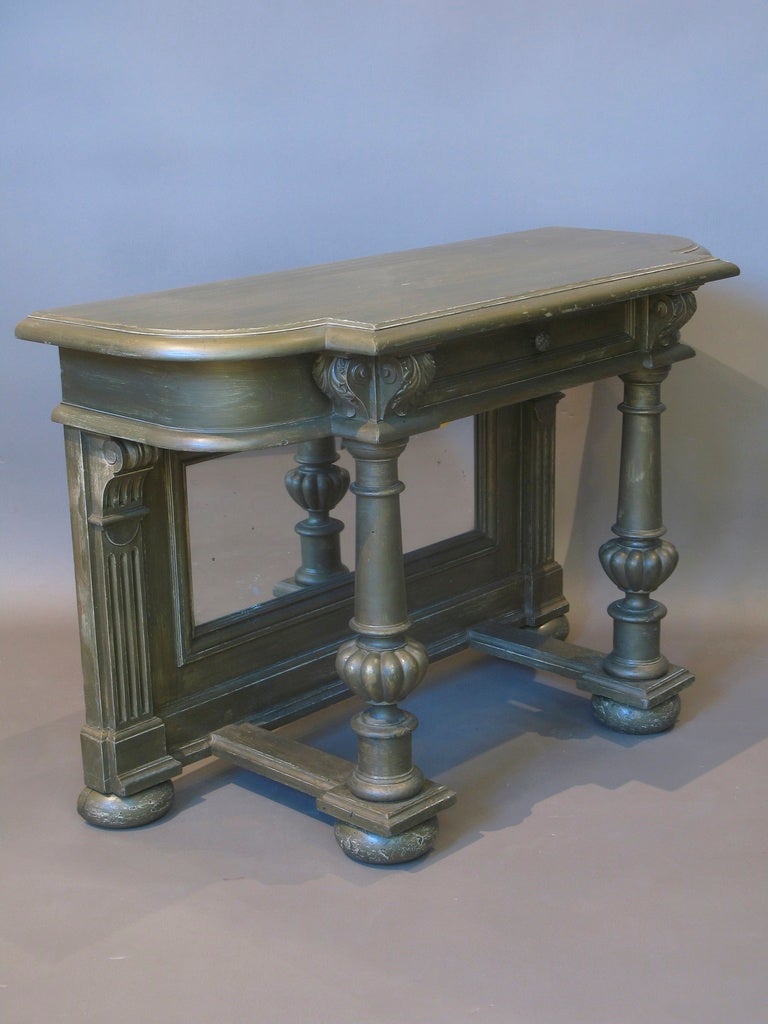 19th Century Console Table with Mirrored Back