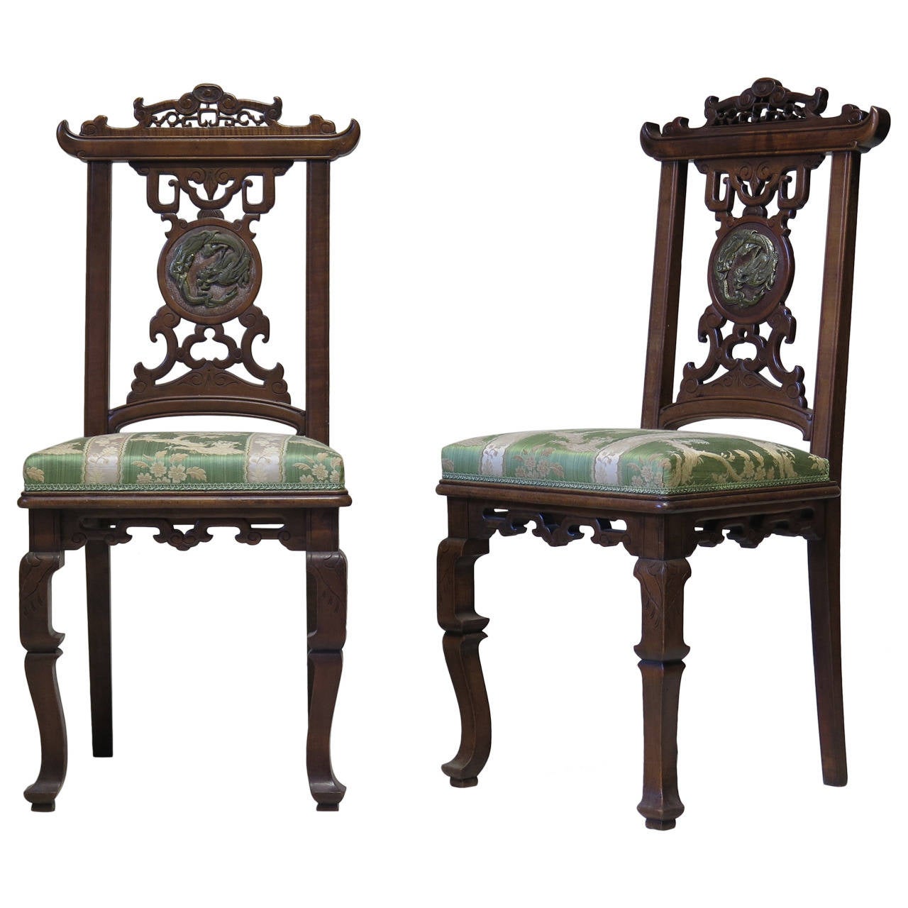 Magnifique paire de chaises attribuées à Gabriel Viardot, France, vers 1890