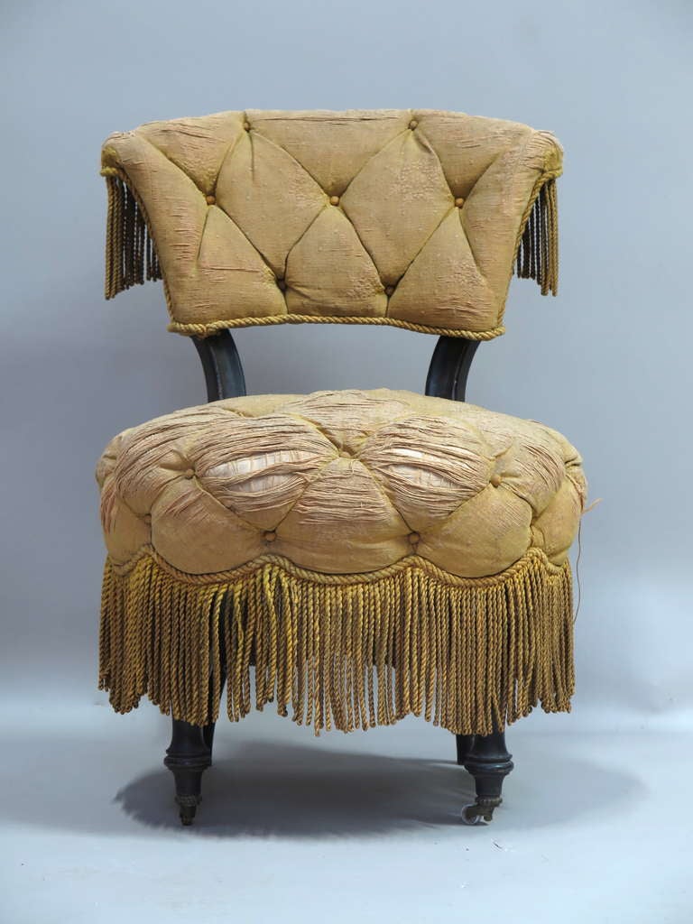 French Pair of Napoleon III Slipper Chairs - France, 19th Century