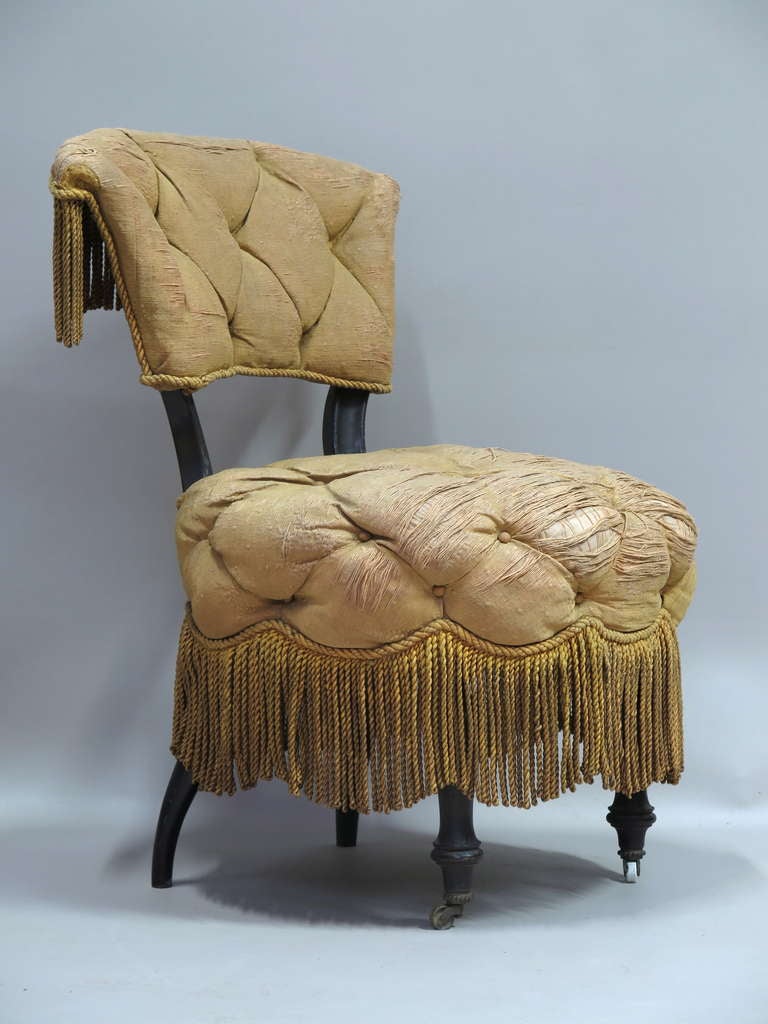 Pair of Napoleon III Slipper Chairs - France, 19th Century In Fair Condition In Isle Sur La Sorgue, Vaucluse