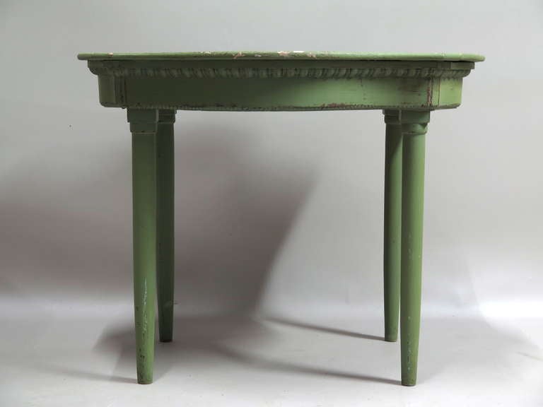 French Small Serpentine Top Painted Table - France, 19th Century For Sale