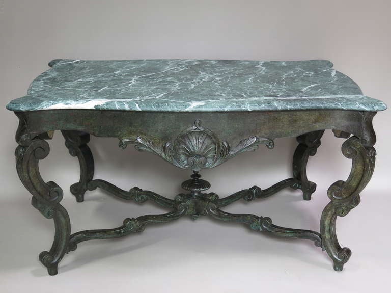 French Louis XV Centre Table with Marble Top, France, 18th Century For Sale