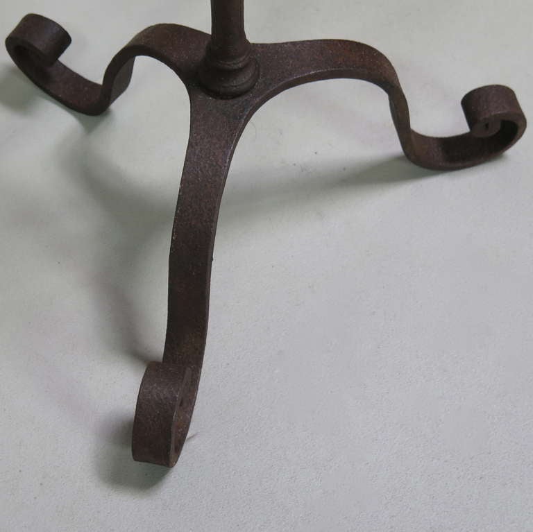 Wrought-Iron Candle Holder - France, 19th Century (3 Available) For Sale 1