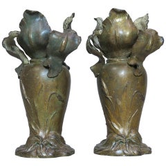 Pair of Art Nouveau Vases by Van de Voorde - Belgian, 1910s