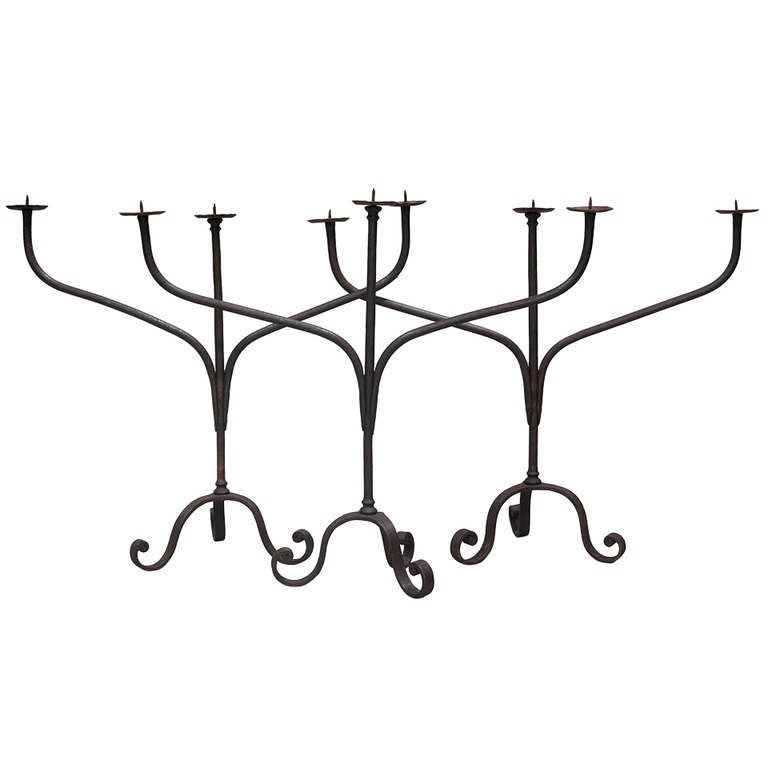 Wrought-Iron Candle Holder - France, 19th Century (3 Available)