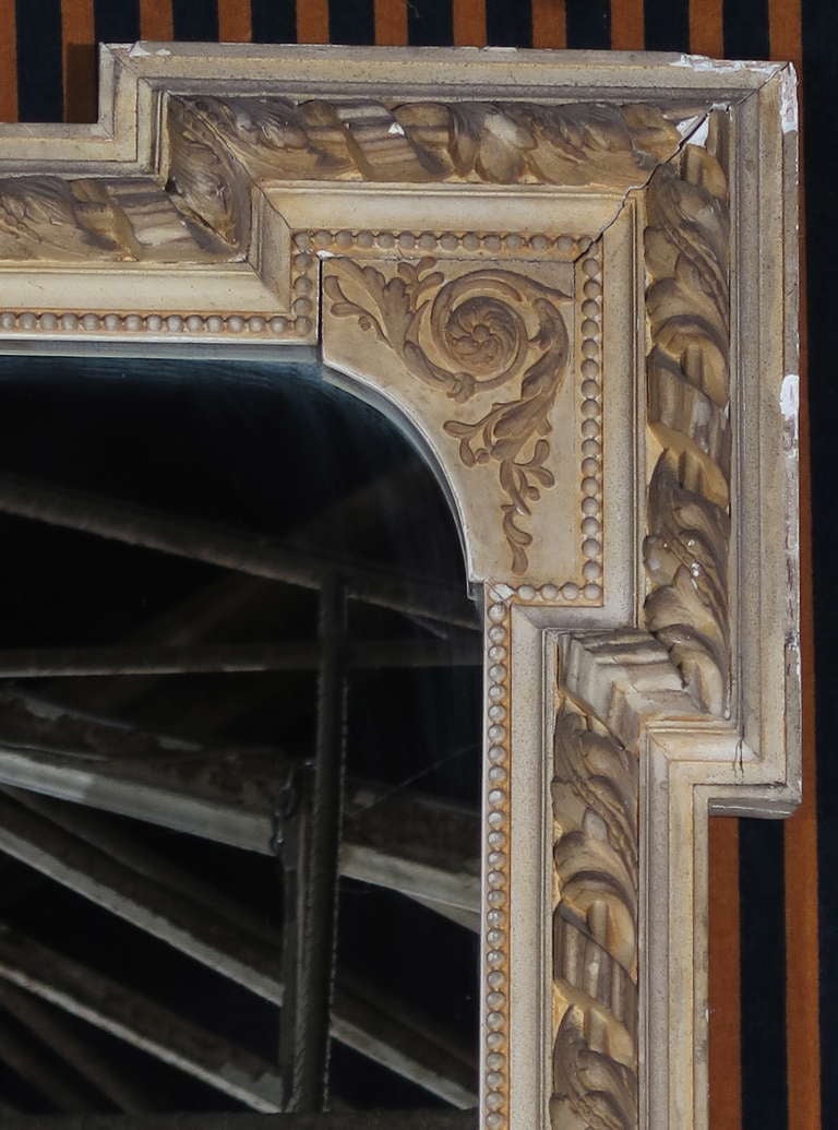 French Gigantic Mirror with Molded Plaster Frame, France, 19th Century For Sale