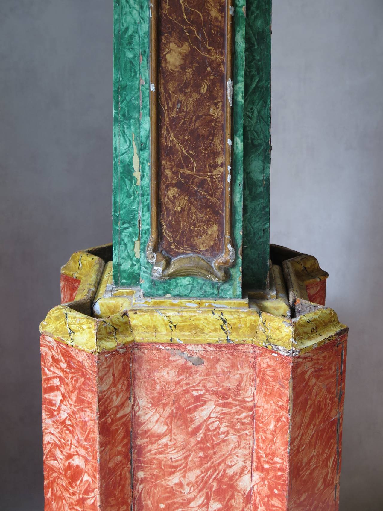 Monumental Pair of Marble Trompe L'Oeil Columns, France, 19th Century For Sale 2