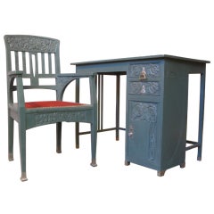 French Art Deco Desk & Chair 1