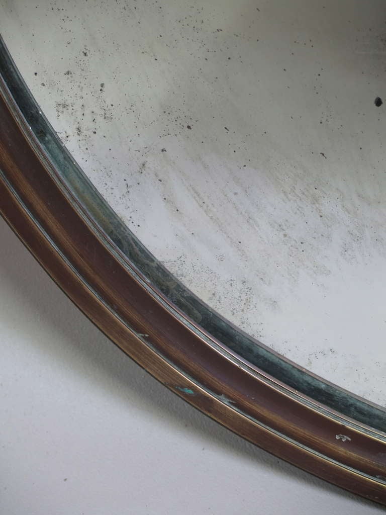 Oval Mirror in a Copper Frame - France, 19th Century In Excellent Condition In Isle Sur La Sorgue, Vaucluse