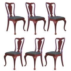 Set of 6 Queen Anne Style Chairs 4